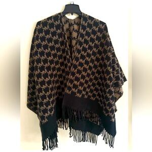 Michael Kors Shawl Signature MK Logo Jacquard Cape Wrap